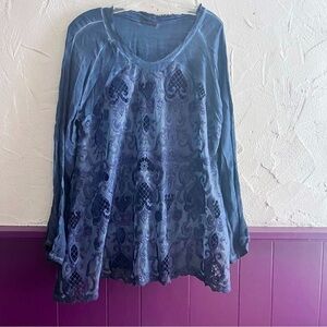 Blue Tunic Style Top Made in Italy